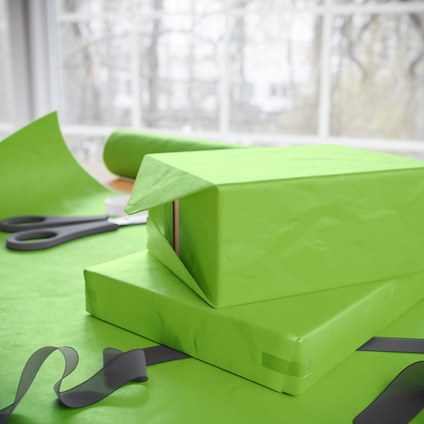 Muted Lime Wrapping Paper Matte or Glossy Gift Wrap 3 Sizes Fine Art Paper