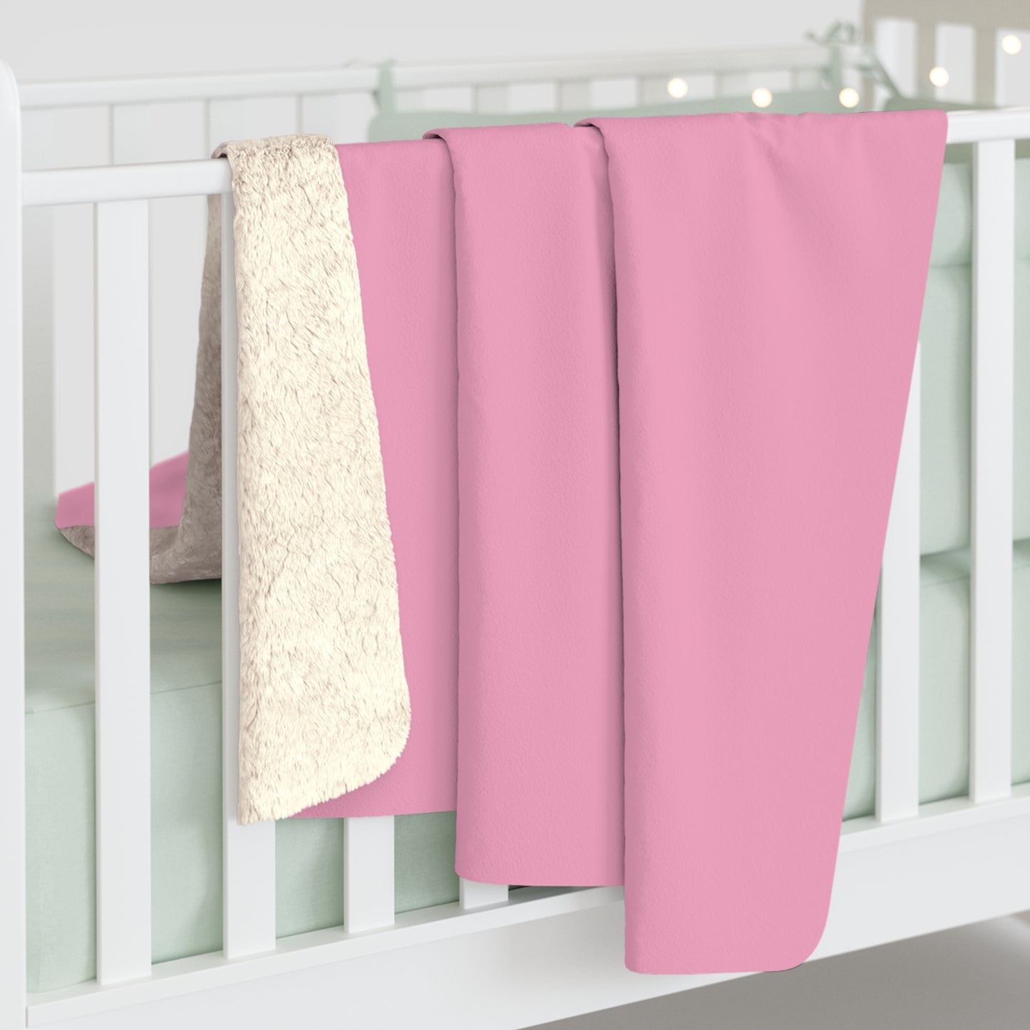 Light Pink Sherpa Fleece Blanket Cozy Plush Throw 3 Sizes Soft Warm Blanket