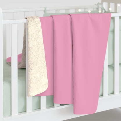 Light Pink Sherpa Fleece Blanket Cozy Plush Throw 3 Sizes Soft Warm Blanket