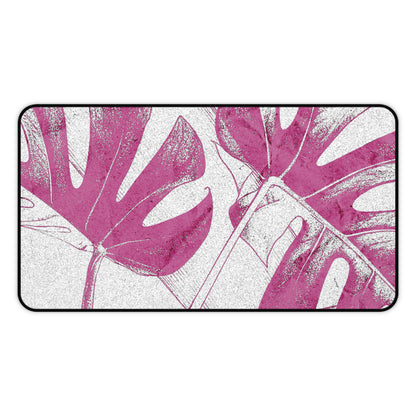 Monstera Leaf Lilac Wine Desk Pad
