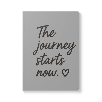 Grayscale The Journey Starts Now A5 Lined Journal