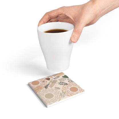 Neutral Flow Ceramic Coaster Modern Abstract Drink Coaster