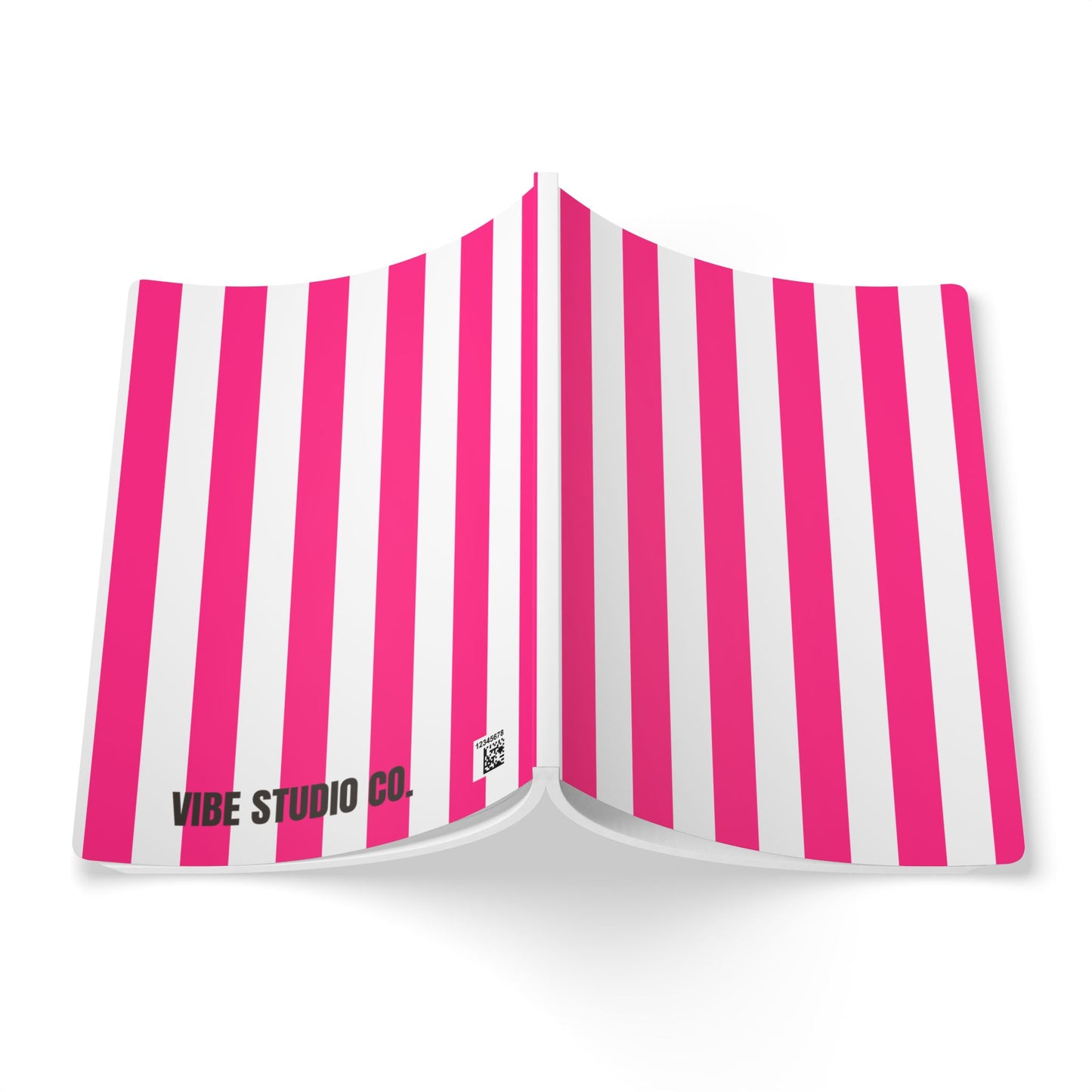 Pink Stripe Softcover Journal Pink and White Striped A5 Lined Journal