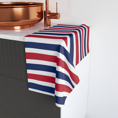 Red, White and Blue Stripe Hand Towel Patriotic Bathroom Hand Towel