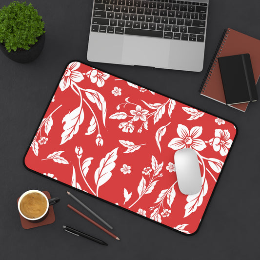 True Red Floral Desk Pad (12x18, 12x22 or 16x32)