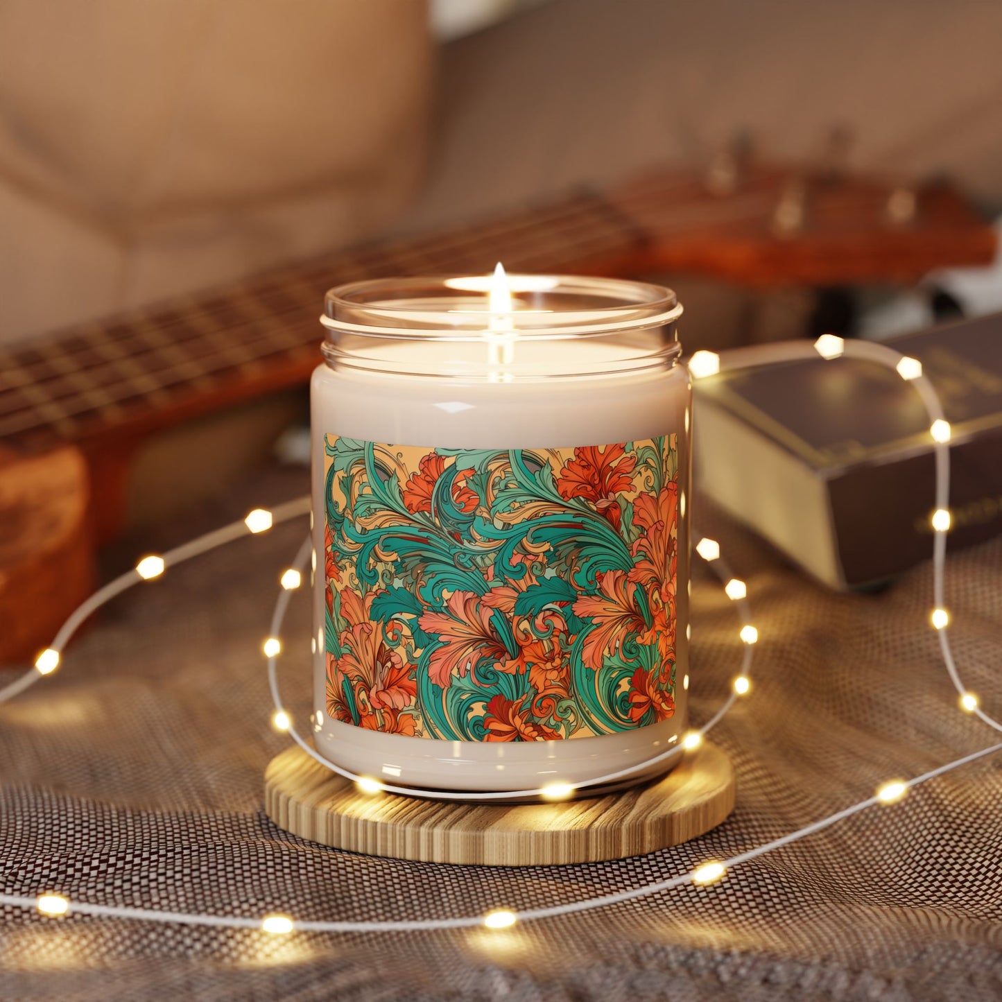 Coral Flourish 9 oz Candle Botanical Floral Soy Candle