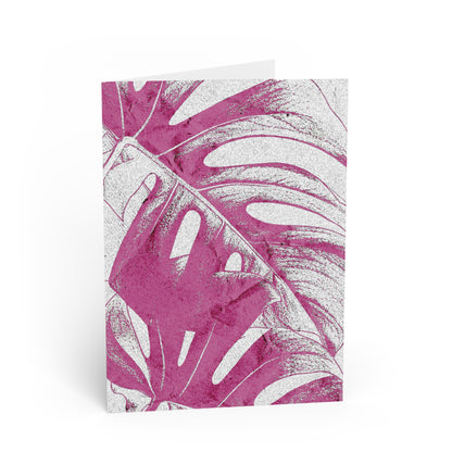 Monstera Leaf Lilac Wine Note Card