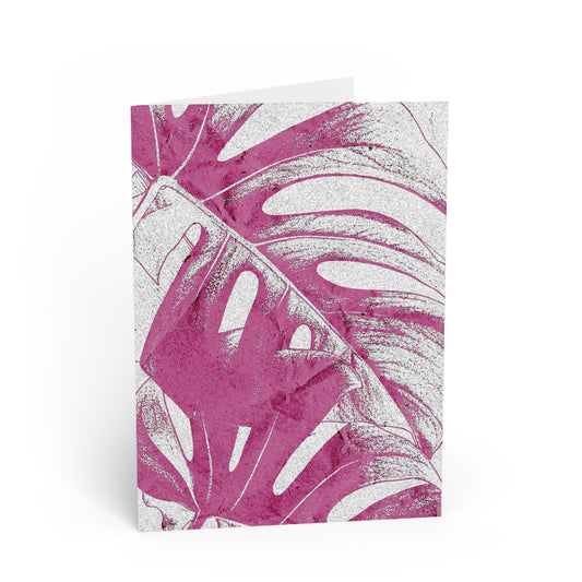 Monstera Leaf Lilac Wine Note Card
