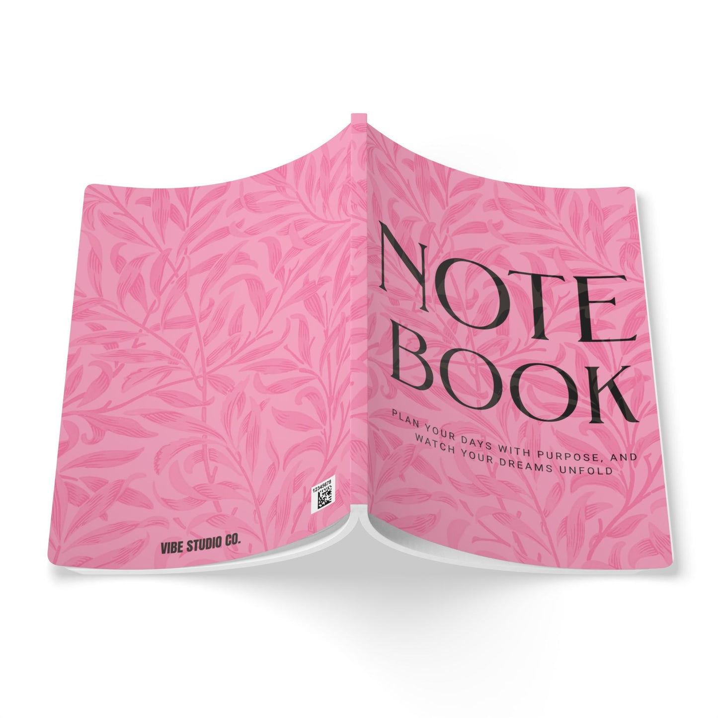 Light Pink Leaves A5 Lined Journal Minimal Botanical Notebook | Coordinated Collection