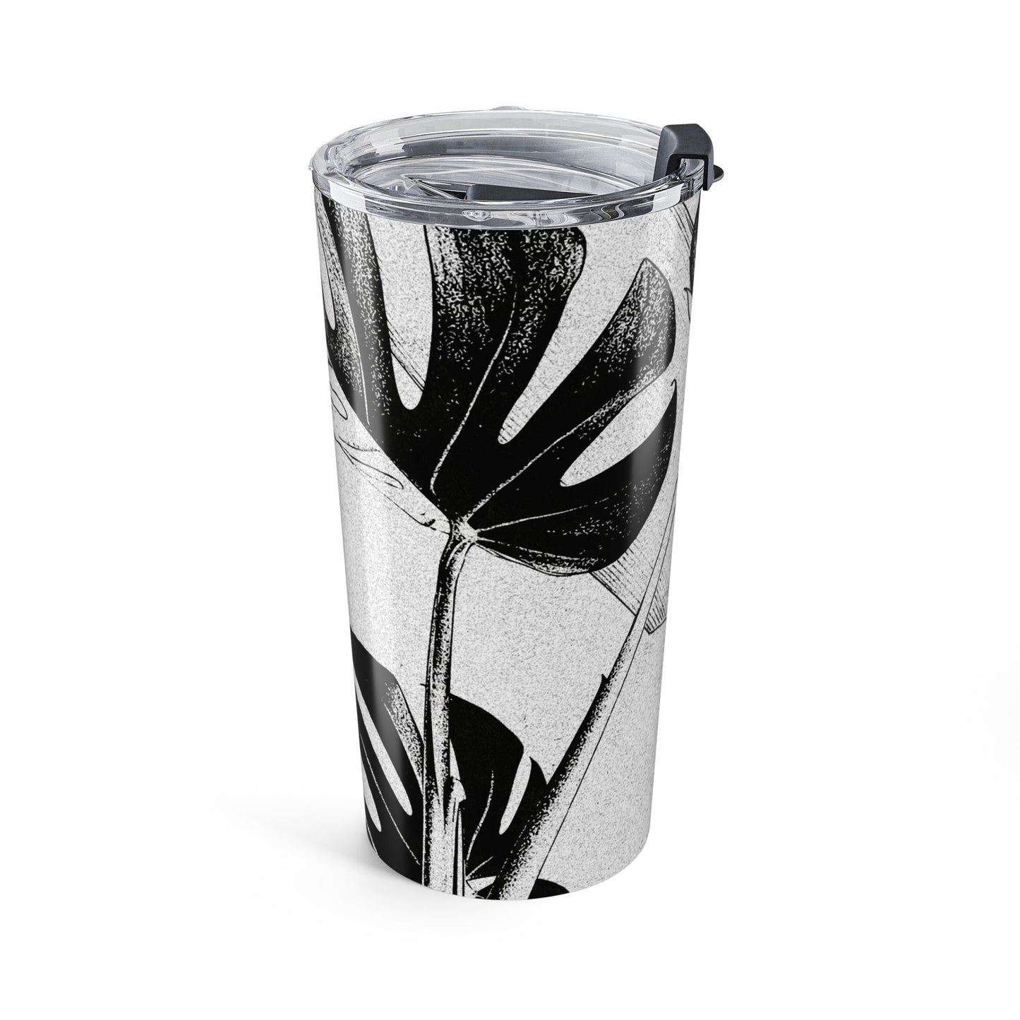 Monstera Leaf Black White 20 oz Tumbler
