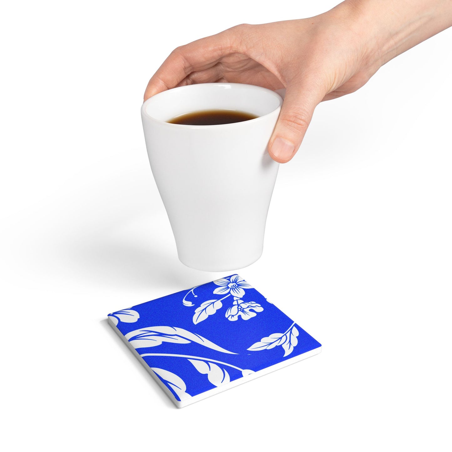 Periwinkle Floral Ceramic Coaster Coordinated Collection