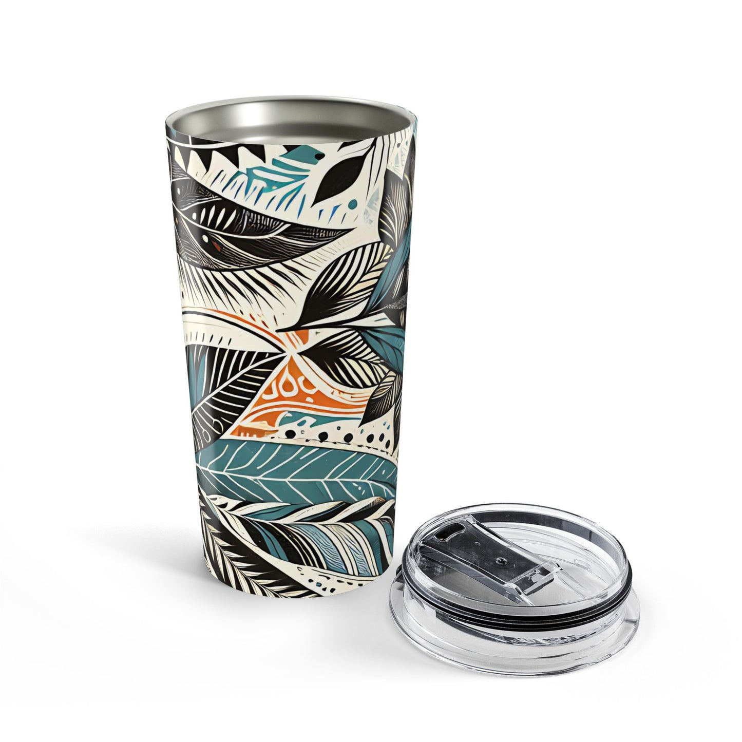 Botanical Leaves Blue 20 oz Tumbler