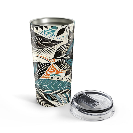 Botanical Leaves Blue 20 oz Tumbler
