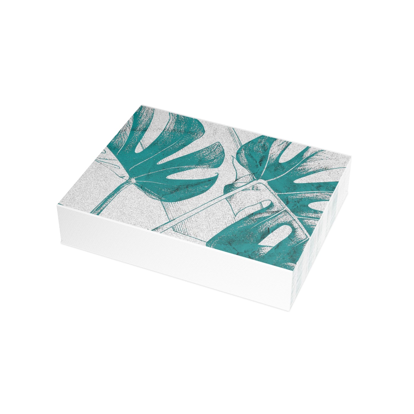 Monstera Leaf Deep Aqua Postcards