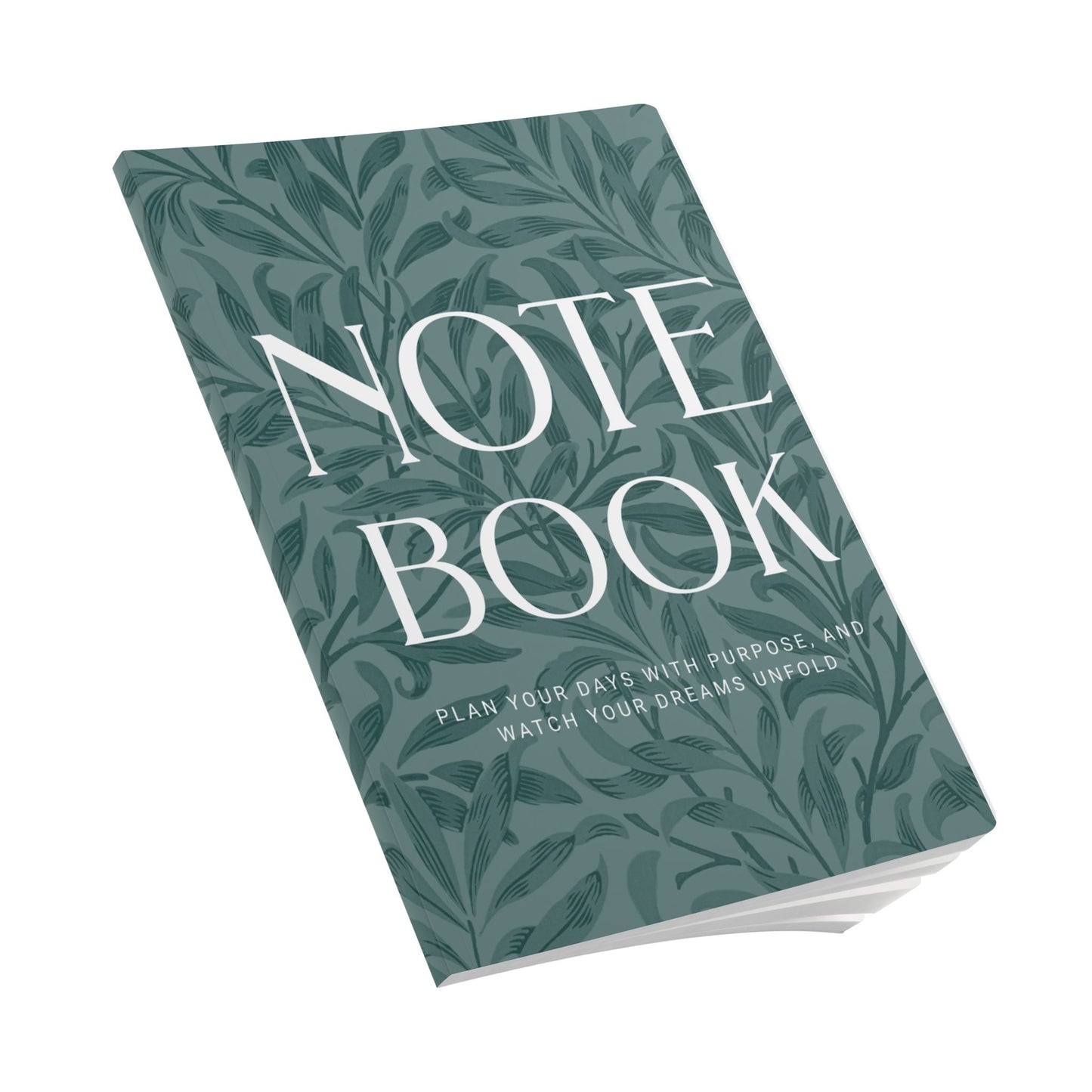 Dusty Blue Leaves A5 Lined Journal Minimal Botanical Notebook | Coordinated Collection