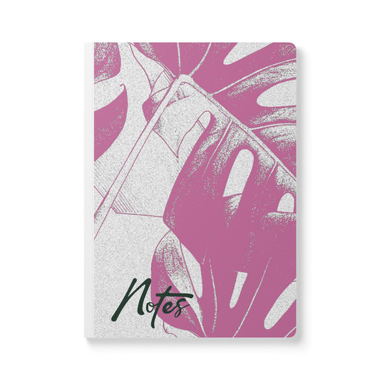 Monstera Leaf Lilac Wine A5 Lined Journal