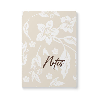 Latte Cream Floral A5 Lined Journal Coordinated Collection