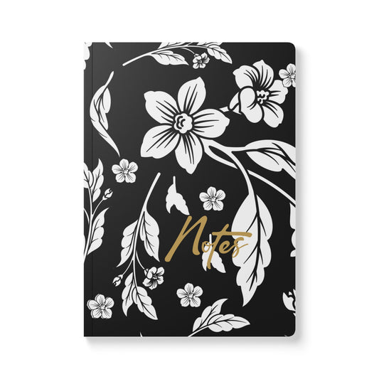 Black Floral A5 Lined Journal Coordinated Collection