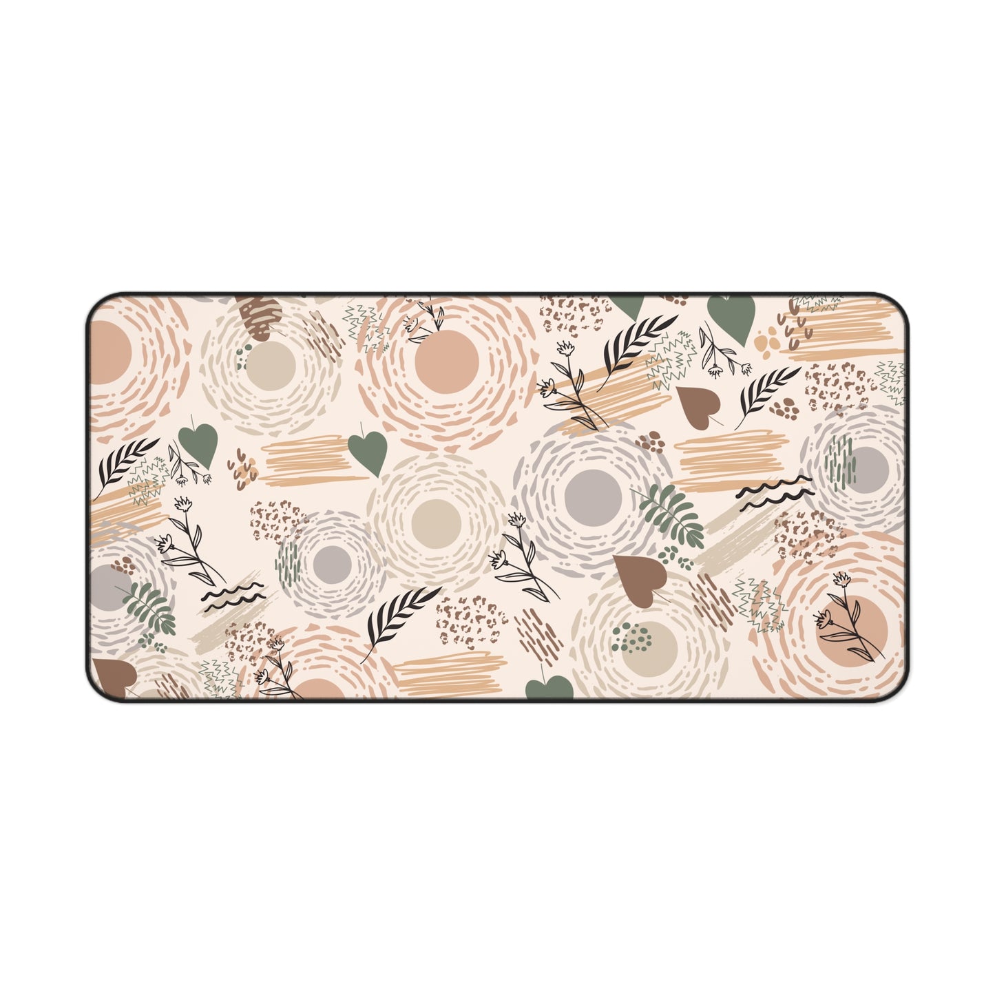 Neutral Flow Desk Mat Minimal Botanical Desk Pad (12x18, 12x22, 16x32)