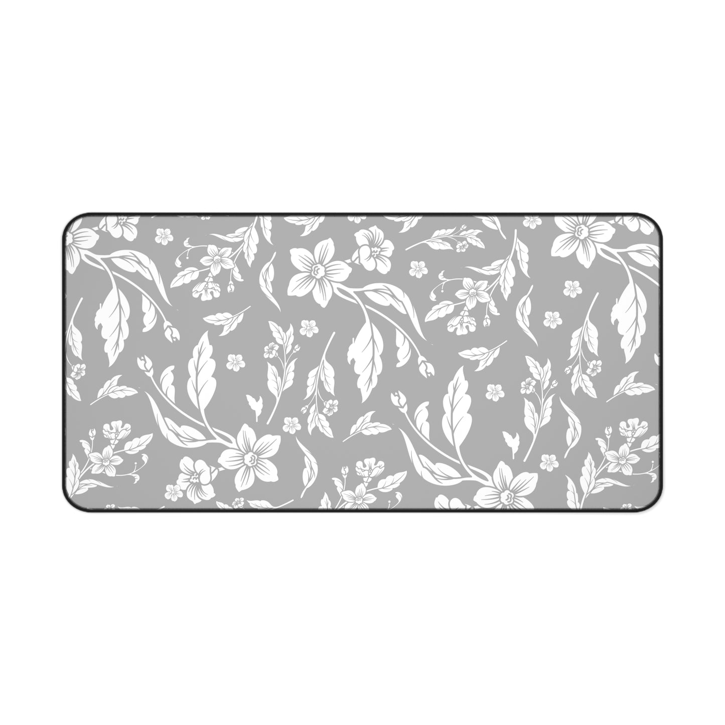Grayscale Floral Desk Pad (12x18, 12x22 or 16x32)