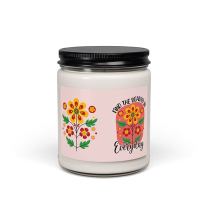 Find the Beauty 9 oz Candle Inspirational Floral Soy Candle