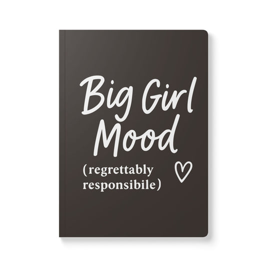 Muted Charcoal Big Girl Mood A5 Lined Journal