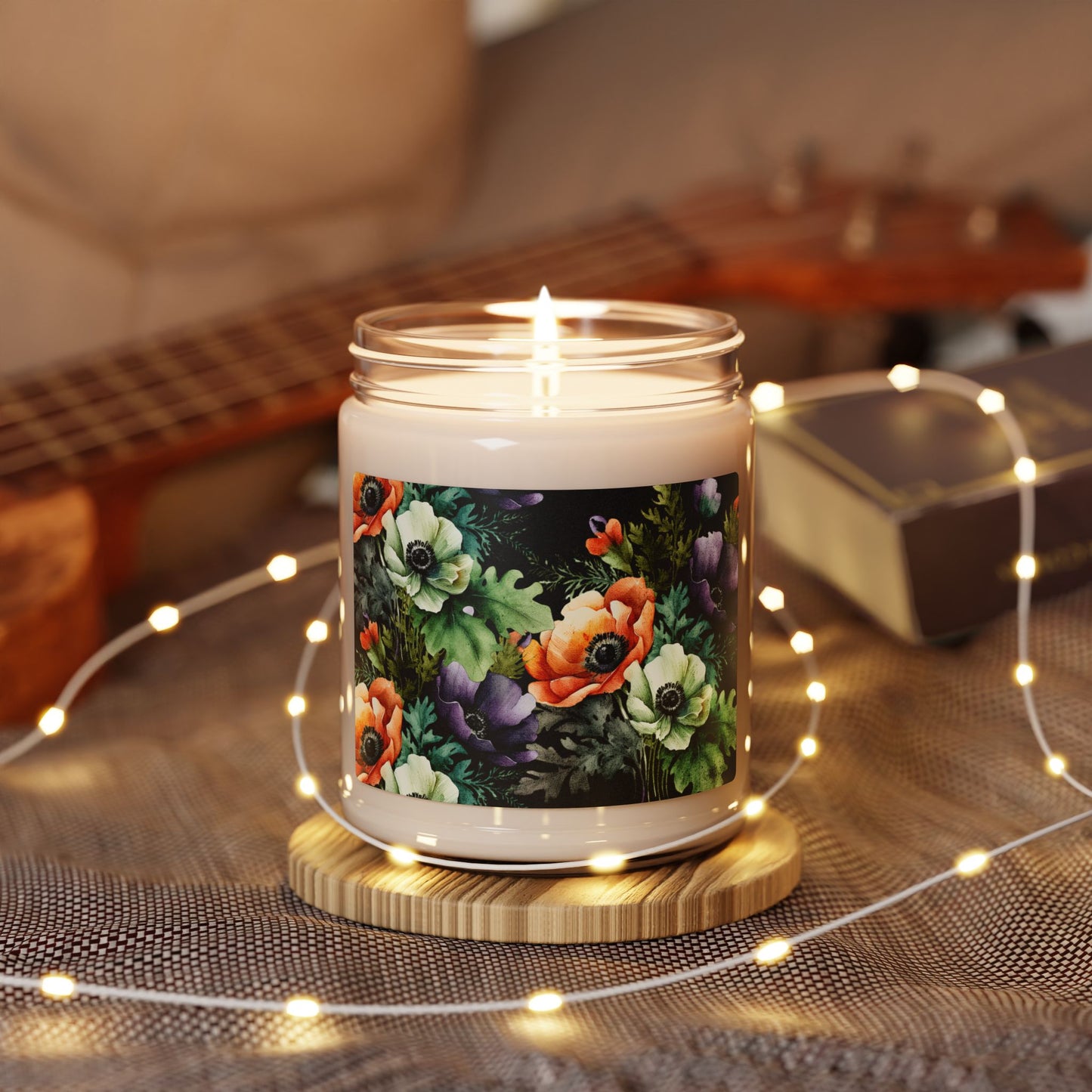 Decorated Floral 9 oz Candle Botanical Floral Soy Candle