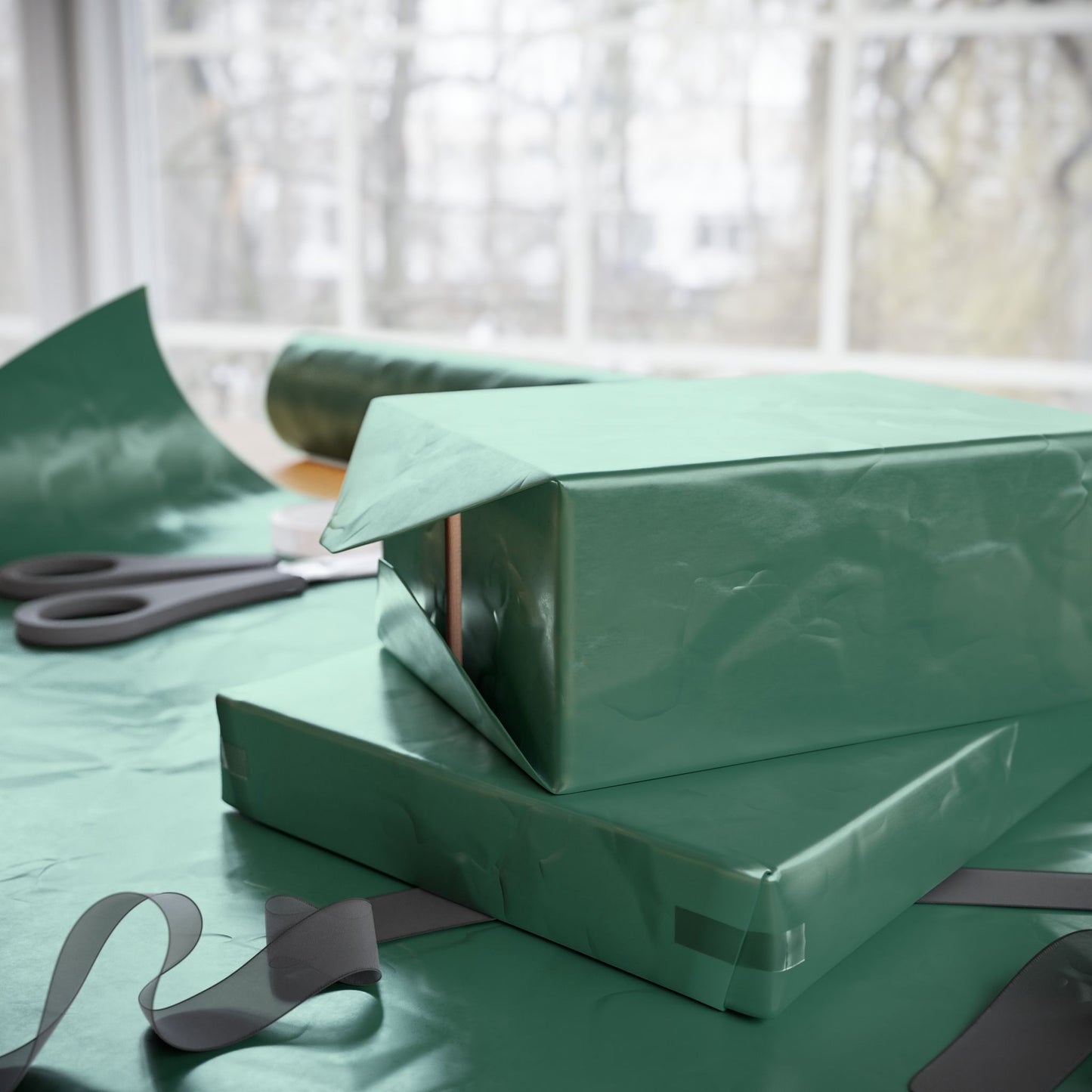 Leaf Green Wrapping Paper Matte or Glossy Gift Wrap 3 Sizes Fine Art Paper