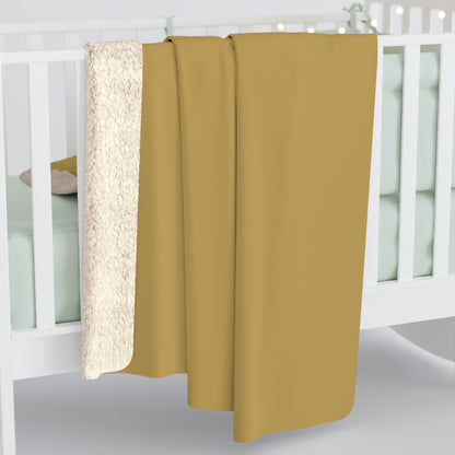 Muted Gold Sherpa Fleece Blanket Cozy Plush Throw 3 Sizes Soft Warm Blanket