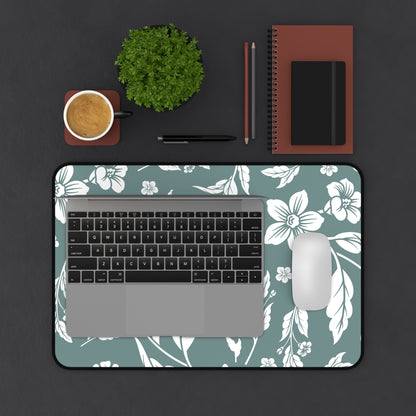Dusty Blue Floral Desk Pad (12x18, 12x22 or 16x32)