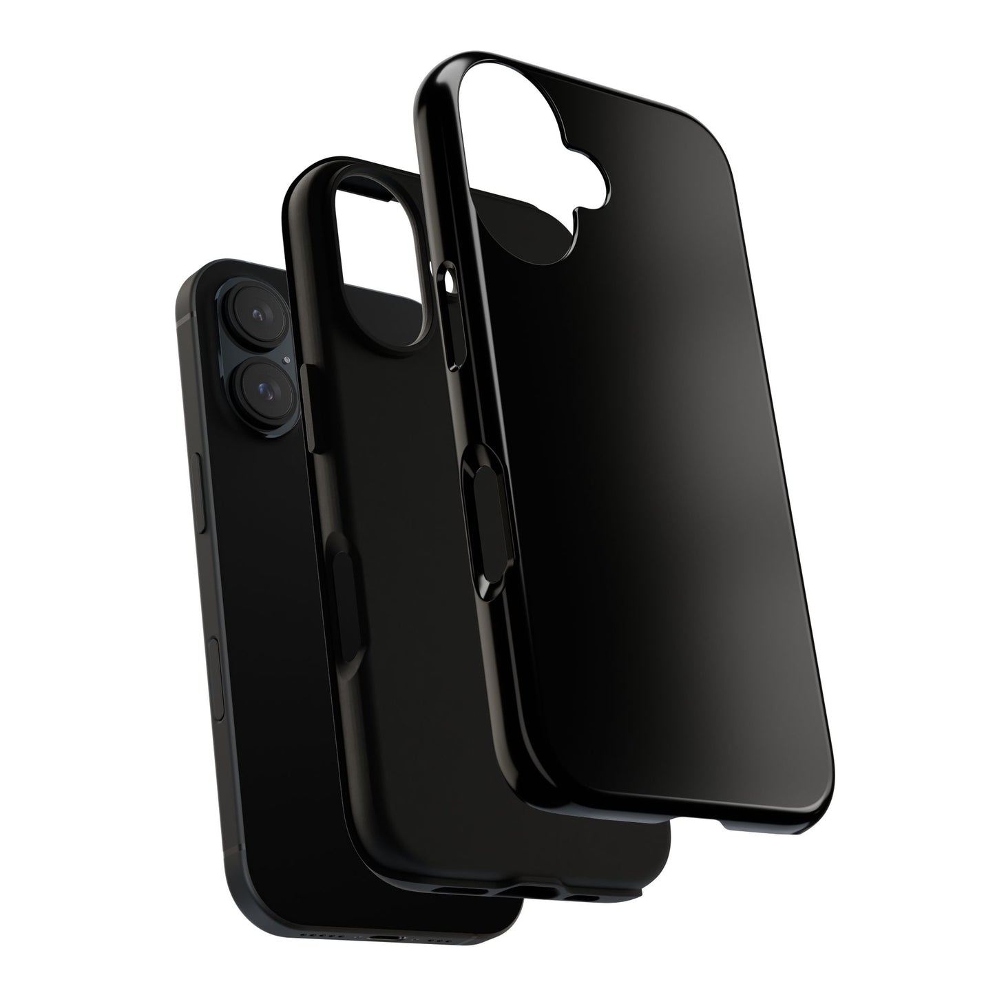 Black Tough Cell Phone Case Matte or Glossy Protective Case iPhone Samsung