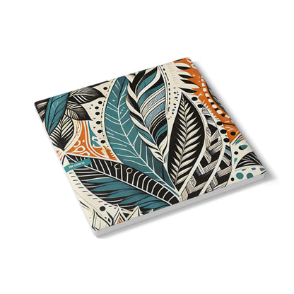 Botanical Leaves Blue Ceramic Coaster Modern Botanical Drink Coaster