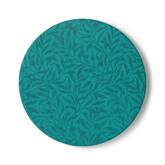 Deep Aqua Leaves Coaster Square or Round Color Coordinated Collection