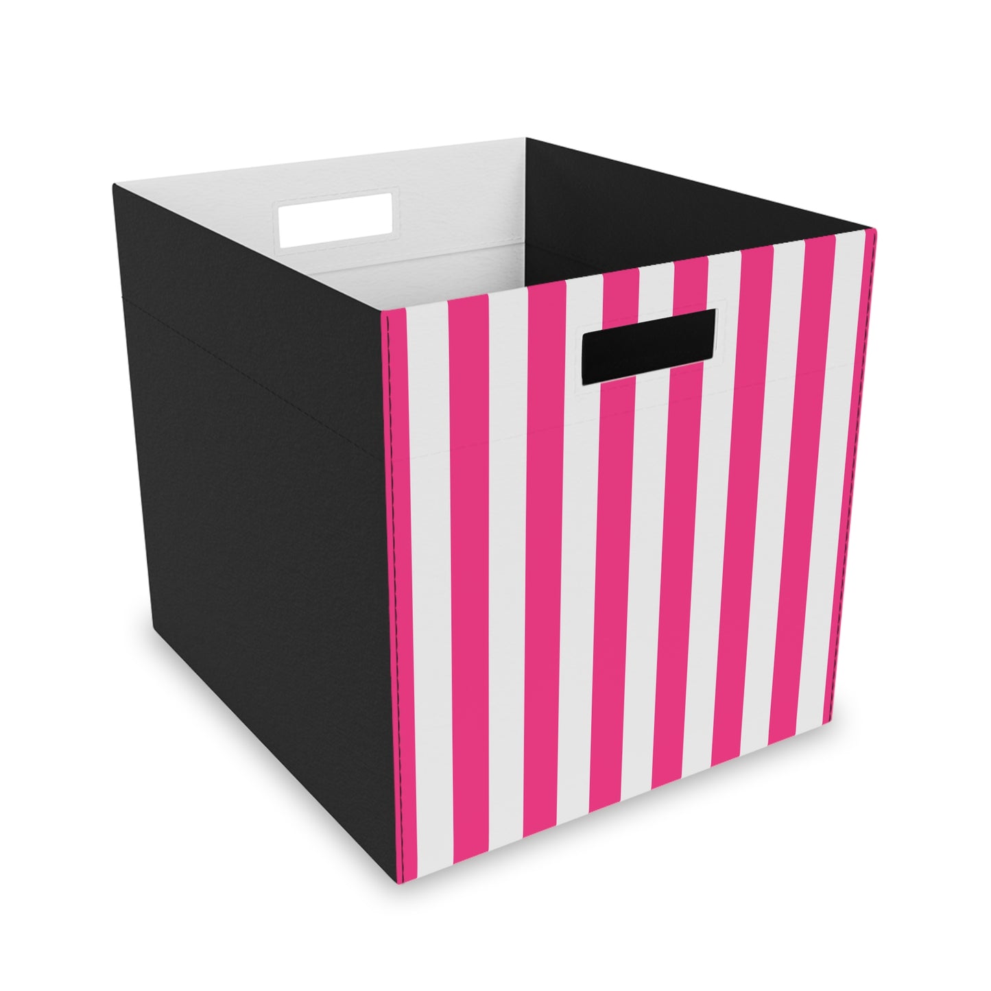 Pink Stripe Felt Storage Box 14.5 x 13