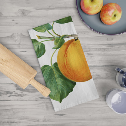 Peach Kitchen Tea Towel Cotton Dish Towel Fruit Design Decorative Towel