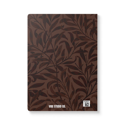 Chocolate Brown Leaves A5 Lined Journal Minimal Botanical Notebook | Coordinated Collection
