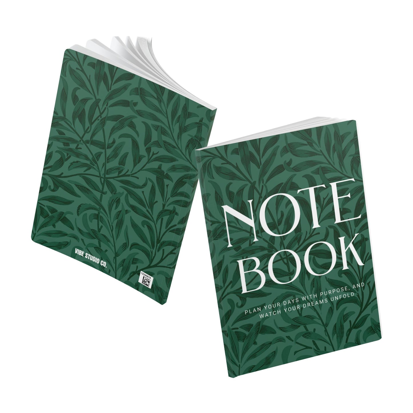Leaf Green Leaves A5 Lined Journal Minimal Botanical Notebook | Coordinated Collection