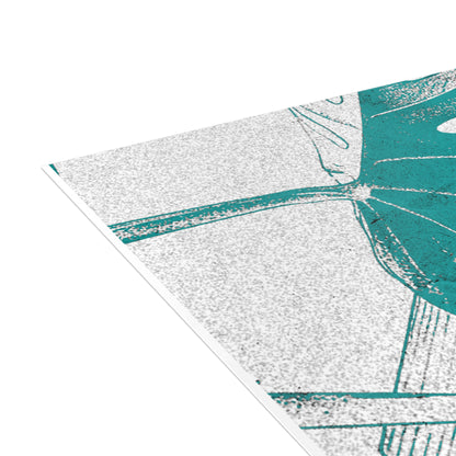 Monstera Leaf Deep Aqua Postcards