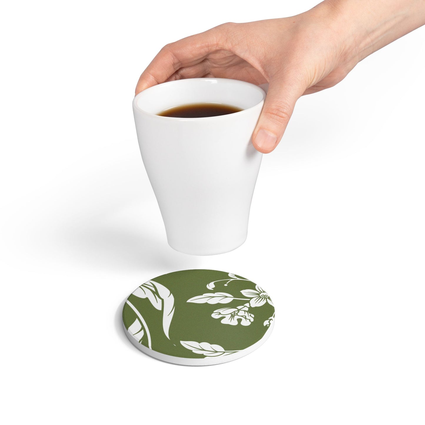 Olive Floral Ceramic Coaster Coordinated Collection