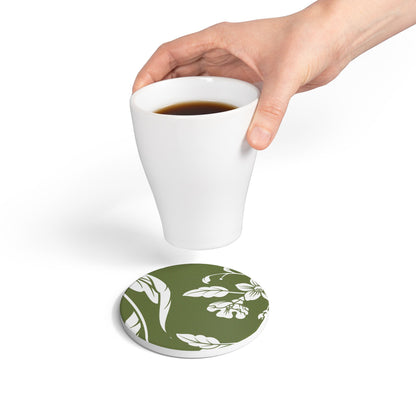 Olive Floral Ceramic Coaster Coordinated Collection