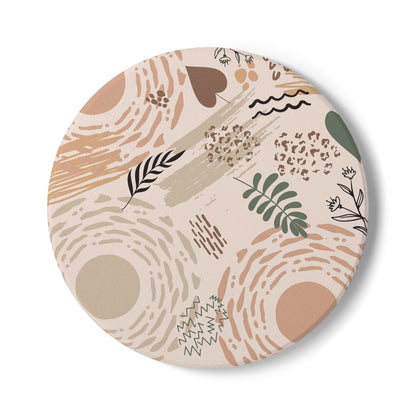 Neutral Flow Ceramic Coaster Modern Abstract Drink Coaster
