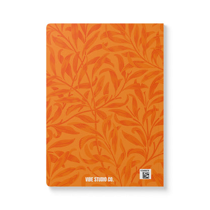 Tangerine Leaves A5 Lined Journal Minimal Botanical Notebook | Coordinated Collection
