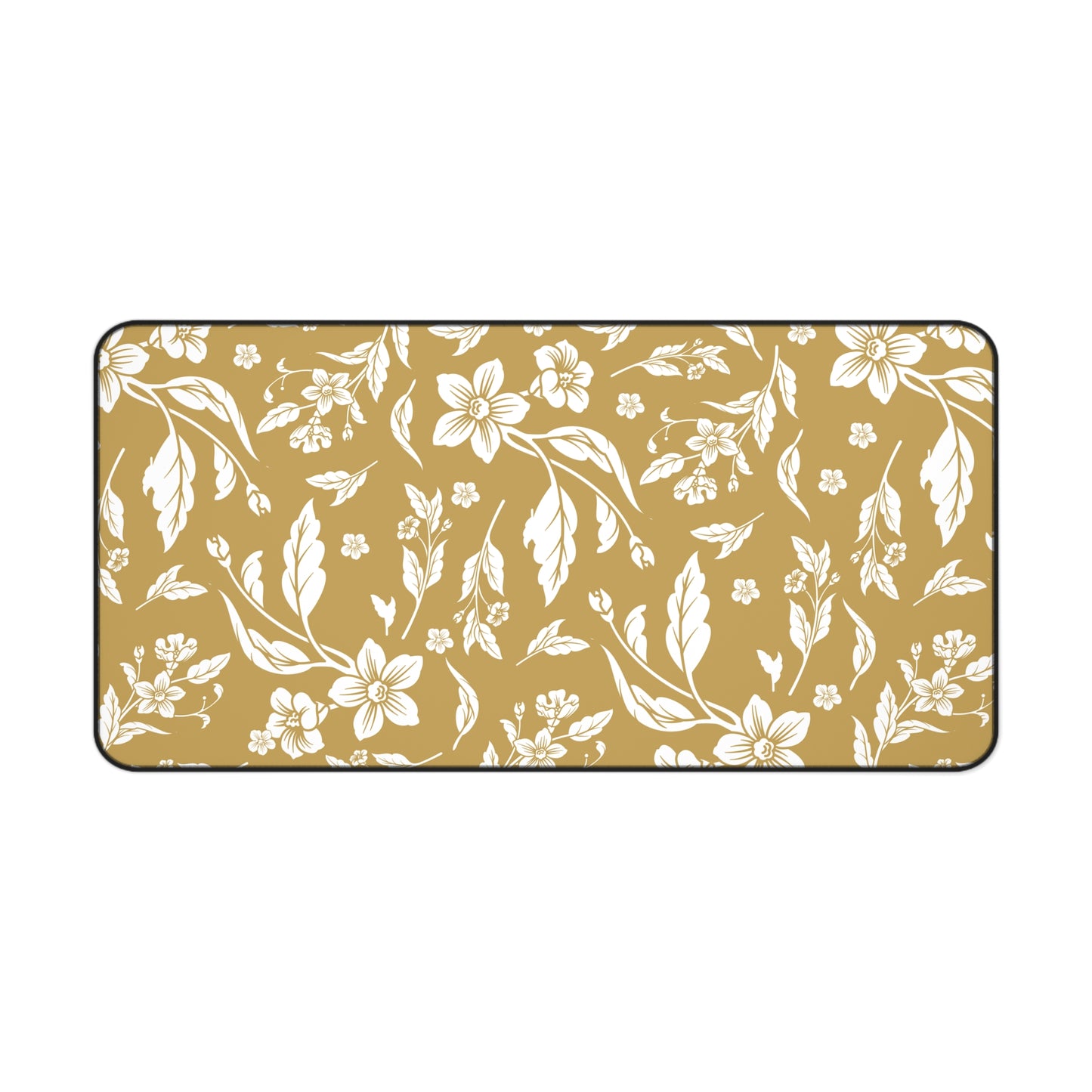 Muted Gold Floral Desk Pad (12x18, 12x22 or 16x32)