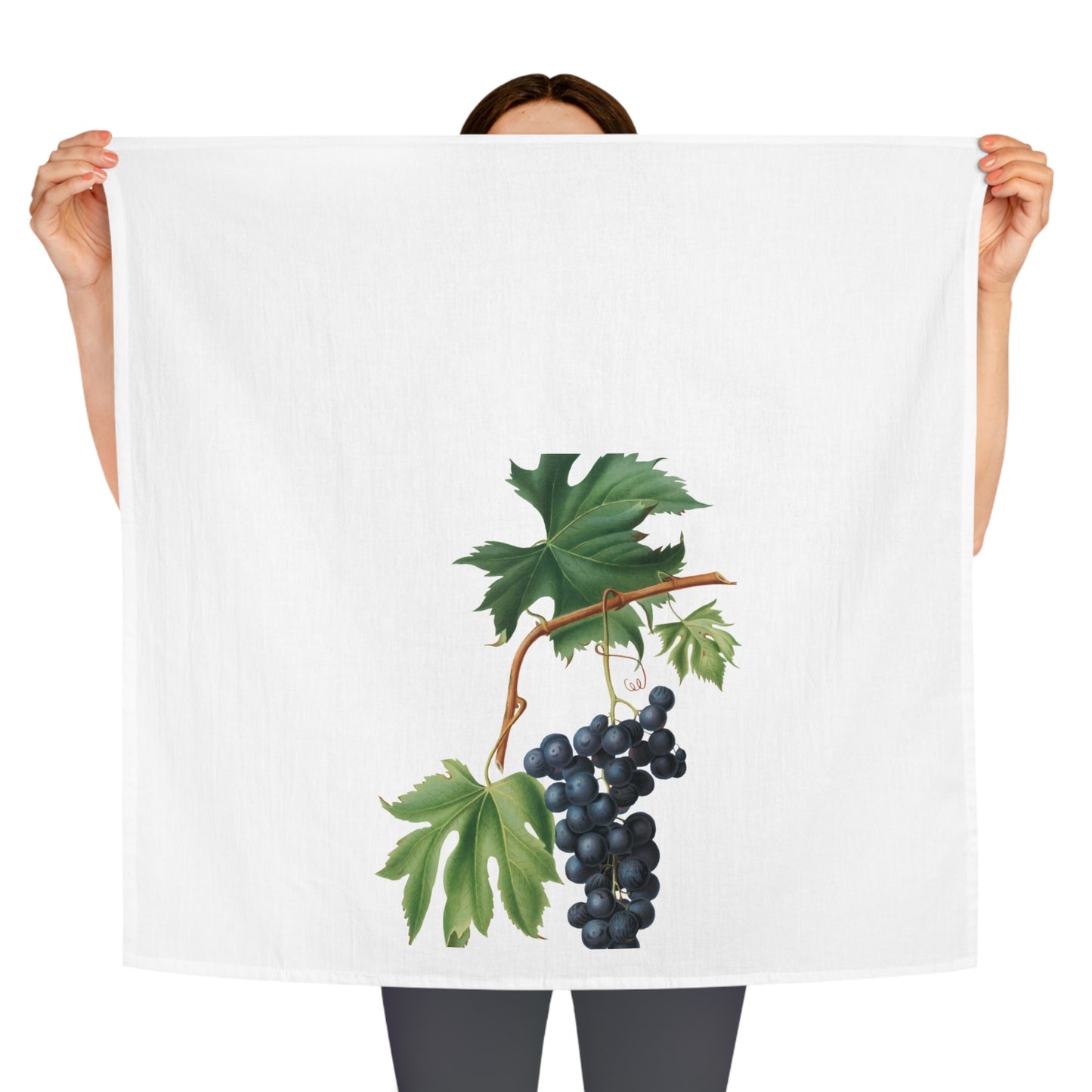 Grape Kitchen Tea Towel Vineyard Kitchen Decor Rustic Farmhouse Cotton Dish Towel