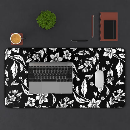 Black Floral Desk Pad (12x18, 12x22 or 16x32)