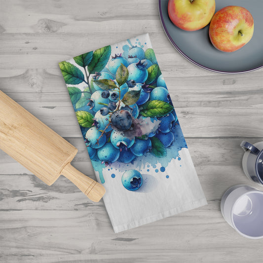 Blueberry Botanical Tea Towel Watercolor Kitchen Towel Fruit Kitchen Decor Cotton Dish Towel