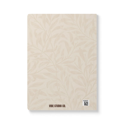 Latte Cream Leaves A5 Lined Journal Minimal Botanical Notebook | Coordinated Collection