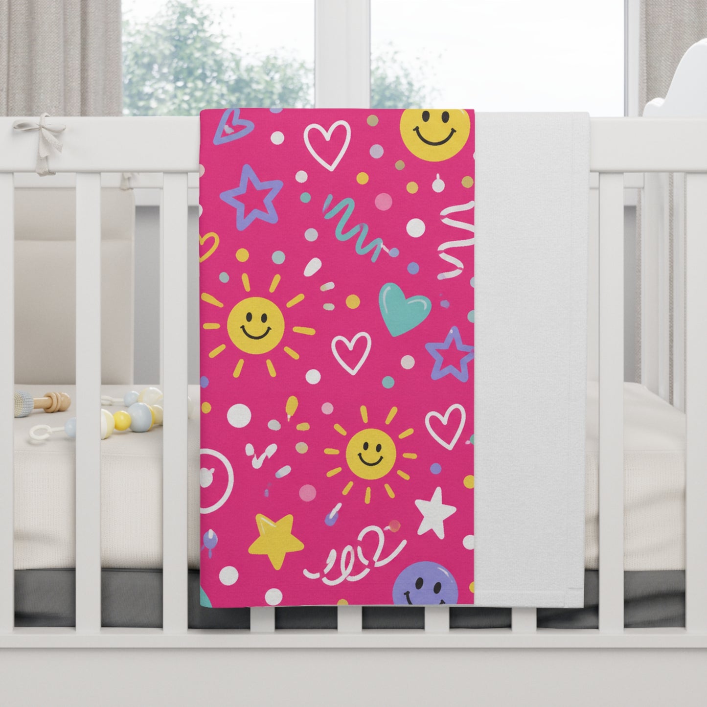 Pink Pop Soft Fleece Baby Blanket Pink Nursery Blanket
