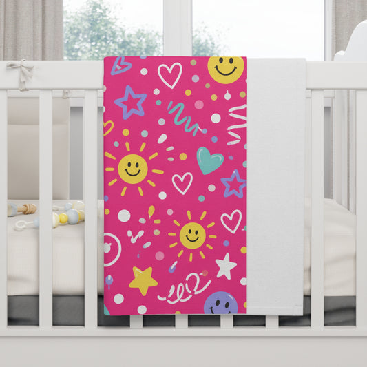 Pink Pop Soft Fleece Baby Blanket Pink Nursery Blanket