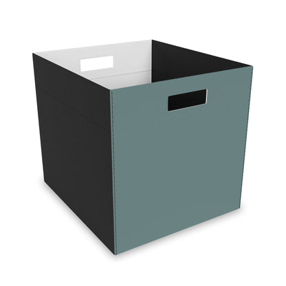 Dusty Blue Felt Storage Box Foldable Organizer Bin Home Storage Basket